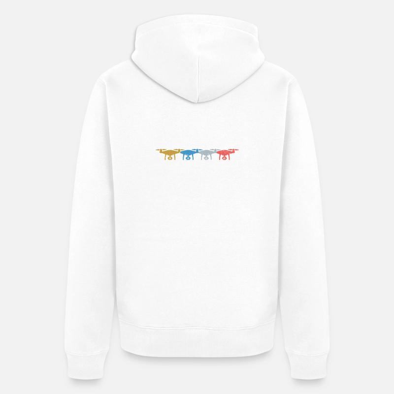 Heartbeat Drone Drones - Veste à capuche bio Premium Unisexe - blanc