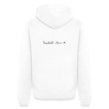 Baseball-Mutter - Unisex Premium Bio Zip Hoodie - Weiß - Hinten - Thijin (182cm)