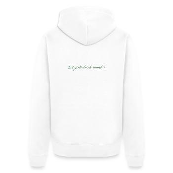 hot girls drink matcha - Unisex Premium Bio Zip Hoodie - Weiß - Hinten - Thijin (182cm)