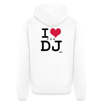 j'aime le dj par wam - Veste à capuche bio Premium Unisexe - blanc - Dos - Thijin (182cm)