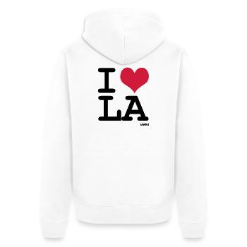 j'aime la - los angeles par wam - Veste à capuche bio Premium Unisexe - blanc - Dos - Thijin (182cm)