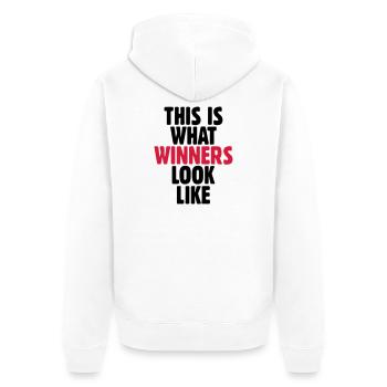 This is what winners look like - Unisex Premium Organic Zip Hoodie - white - Back - Thijin (182cm)