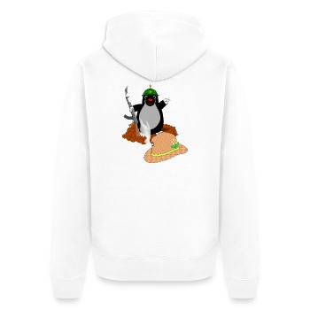 Battle Mole - Unisex Premium Organic Zip Hoodie - white - Back - Thijin (182cm)