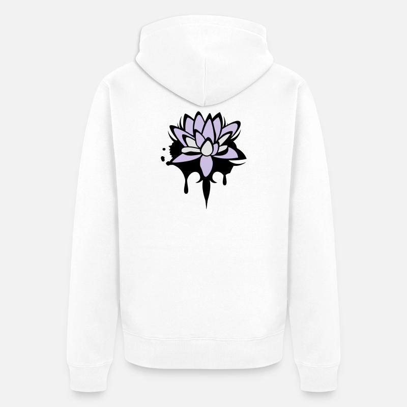 Fleur de lotus graffiti - Veste à capuche bio Premium Unisexe - blanc