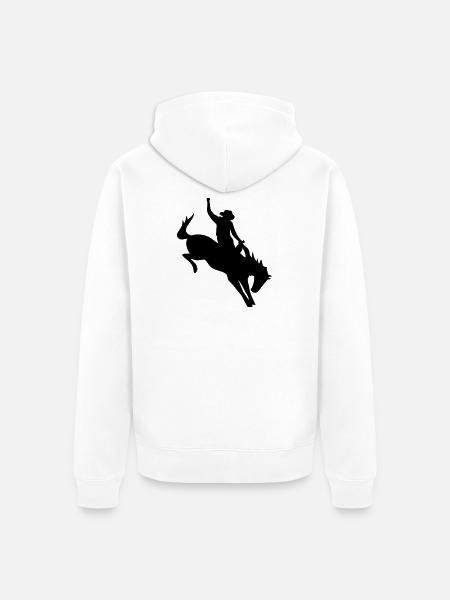Cowboy beim Rodeo - Unisex Premium Bio Zip Hoodie - Weiß