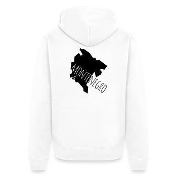 montenegro - Unisex Premium Bio Zip Hoodie - Weiß - Hinten - Thijin (182cm)