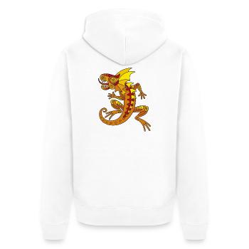Echse (orange) - Unisex Premium Organic Zip Hoodie - white - Back - Thijin (182cm)