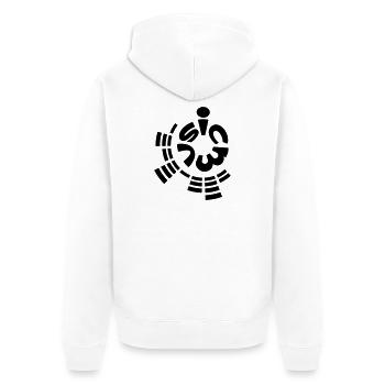 music (1c) - Unisex Premium Bio Zip Hoodie - Weiß - Hinten - Thijin (182cm)