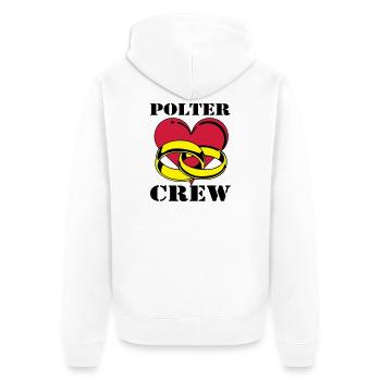 Junggesellenabschied , Polter Crew , JGA (25) - Unisex Premium Bio Zip Hoodie - Weiß - Hinten - Thijin (182cm)