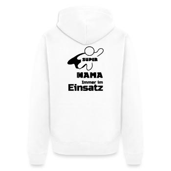 Super Mama Mutter Muttertag Familie Geschenk - Unisex Premium Bio Zip Hoodie - Weiß - Hinten - Thijin (182cm)