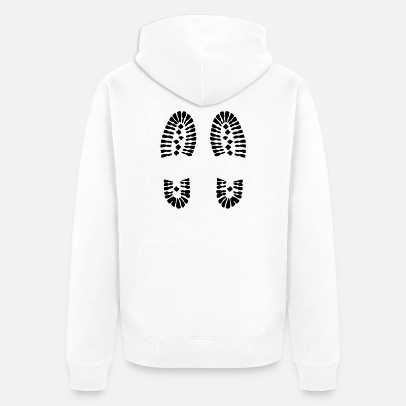 Footprints (V) - Felpa con cappuccio ecologica premium unisex - bianco
