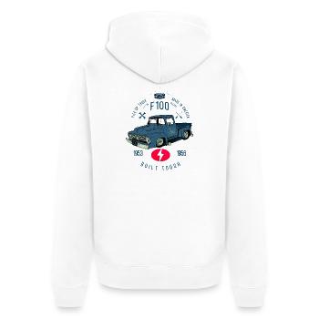 F100 Built Tough - Veste à capuche bio Premium Unisexe - blanc - Dos - Thijin (182cm)
