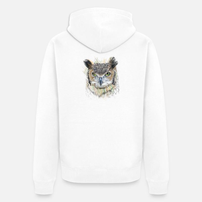 Owl - Veste à capuche bio Premium Unisexe - blanc