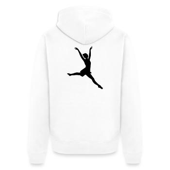 Tänzer - Unisex Premium Bio Zip Hoodie - Weiß - Hinten - Thijin (182cm)