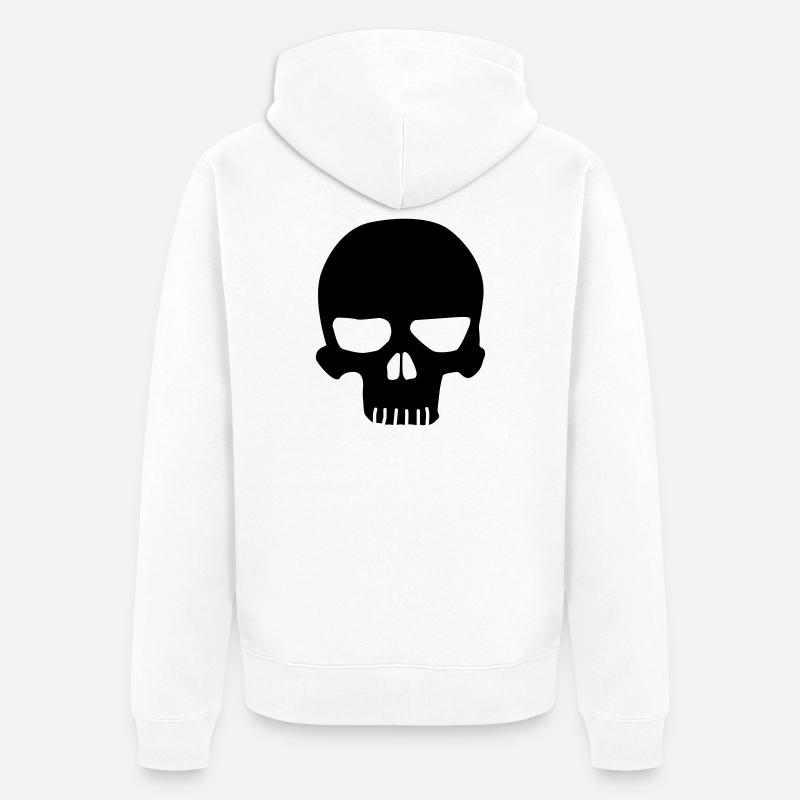 Schädel Original - Unisex Premium Bio Zip Hoodie - Weiß