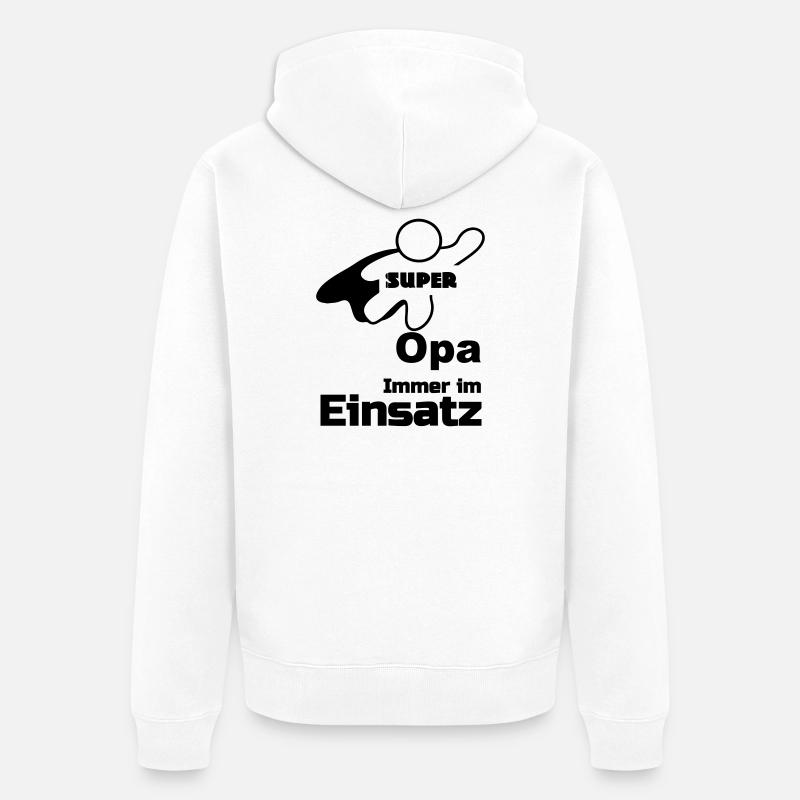 Super Opa Geschenk - Unisex Premium Bio Zip Hoodie - Weiß