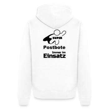 Super Postbote Geschenk - Unisex Premium Bio Zip Hoodie - Weiß - Hinten - Thijin (182cm)