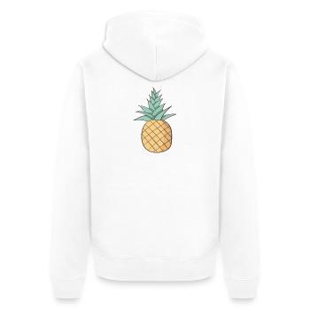pineapple - Unisex Premium Organic Zip Hoodie - white - Back - Thijin (182cm)