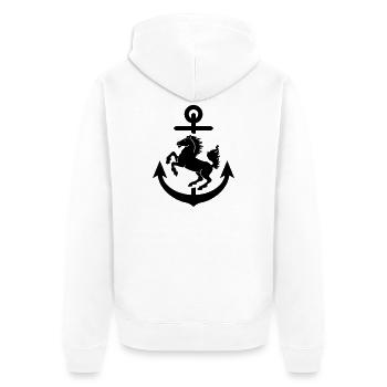 Stuttgart Wappen Anker, Stuttgarter - Unisex Premium Bio Zip Hoodie - Weiß - Hinten - Thijin (182cm)