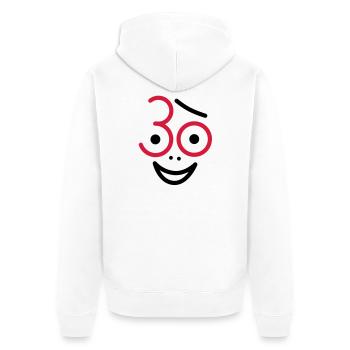 Juhu 30 years! - Unisex Premium Organic Zip Hoodie - white - Back - Thijin (182cm)