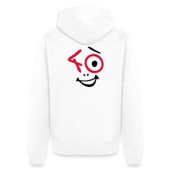 Wow, 40 years! - Unisex Premium Organic Zip Hoodie - white - Back - Thijin (182cm)