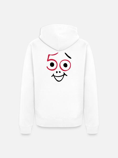 50 ans et toujours frais! - Veste à capuche bio Premium Unisexe - blanc