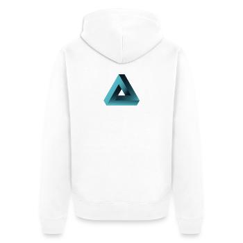 illusion optische Täuschung Dreieck Nerd geek tri - Unisex Premium Bio Zip Hoodie - Weiß - Hinten - Thijin (182cm)