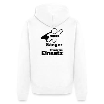 Super Sänger, Musik,Berufe, Sprüche, Geschenk - Unisex Premium Bio Zip Hoodie - Weiß - Hinten - Thijin (182cm)