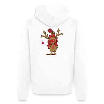 Un renne et des cadeaux - Veste à capuche bio Premium Unisexe - blanc - Dos - Thijin (182cm)