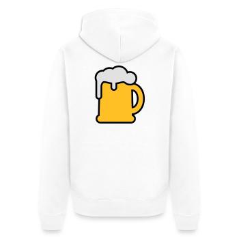Bierkrung | Beer Mug - Unisex Premium Organic Zip Hoodie - white - Back - Thijin (182cm)
