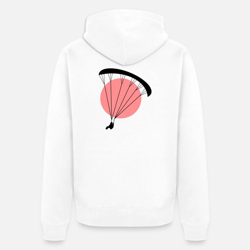 Paraglider Sunset Vector - Veste à capuche bio Premium Unisexe - blanc