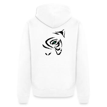Oeil de tigre Mystérieux Graphique - Veste à capuche bio Premium Unisexe - blanc - Dos - Thijin (182cm)