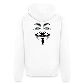 anonymus_vektor_2farb - Unisex Premium Organic Zip Hoodie - white - Back - Thijin (182cm)