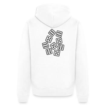 Dice - 50 ans d'anniversaire - Veste à capuche bio Premium Unisexe - blanc - Dos - Thijin (182cm)