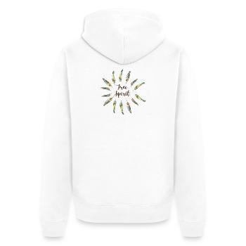 Free Spirit - Unisex Premium Bio Zip Hoodie - Weiß - Hinten - Thijin (182cm)