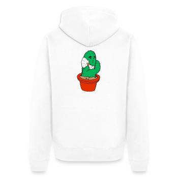 Children's motif: cactus shaves - Unisex Premium Organic Zip Hoodie - white - Back - Thijin (182cm)