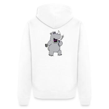 lustige Tiere Pflanzen Obst Gemüse Kindermotive - Unisex Premium Bio Zip Hoodie - Weiß - Hinten - Thijin (182cm)