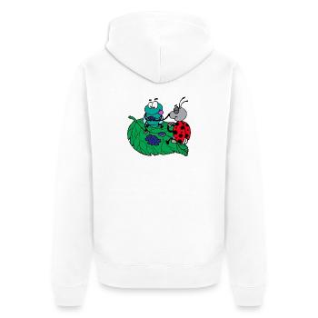 lustige Tiere Pflanzen Obst Gemüse Kindermotive - Unisex Premium Bio Zip Hoodie - Weiß - Hinten - Thijin (182cm)
