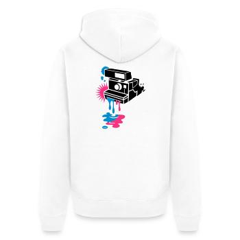 Appareil photo instantané - La peinture dégouline - Veste à capuche bio Premium Unisexe - blanc - Dos - Thijin (182cm)