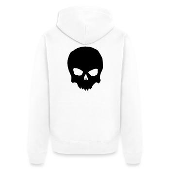 Skull - Unisex Premium Organic Zip Hoodie - white - Back - Thijin (182cm)