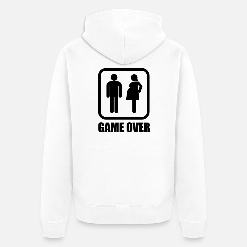 Game over - enceinte - Veste à capuche bio Premium Unisexe - blanc