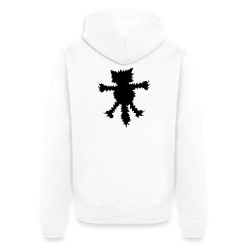Katze krallt sich fest - Unisex Premium Bio Zip Hoodie - Weiß - Hinten - Thijin (182cm)