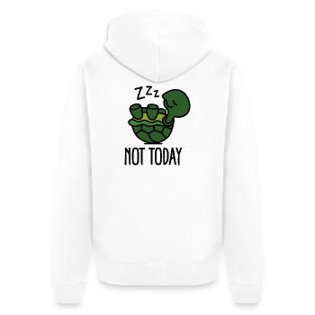 Not today - cute - sleeping - lazy - turtle - baby - Unisex Premium Organic Zip Hoodie - white - Back - Thijin (182cm)
