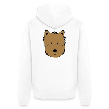 dog - Unisex Premium Organic Zip Hoodie - white - Back - Thijin (182cm)