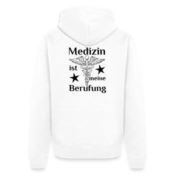 Medizin Beruf Arzt MTA Spruch Geschenk - Unisex Premium Bio Zip Hoodie - Weiß - Hinten - Thijin (182cm)