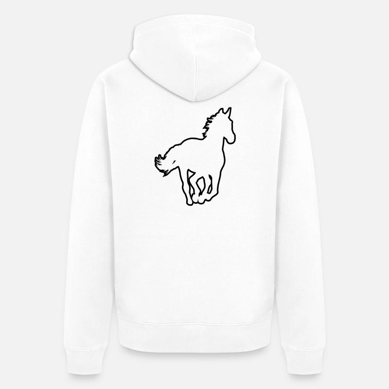 Un cheval - Veste à capuche bio Premium Unisexe - blanc