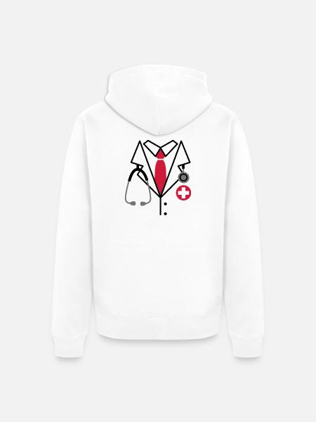 Doktor, Doktor Kostüm - Unisex Premium Bio Zip Hoodie - Weiß