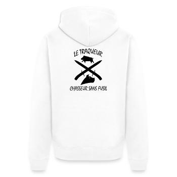 le traqueur chasseur sans fusil ! - Veste à capuche bio Premium Unisexe - blanc - Dos - Thijin (182cm)
