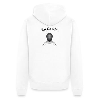 Fechten - En Garde - Unisex Premium Bio Zip Hoodie - Weiß - Hinten - Thijin (182cm)
