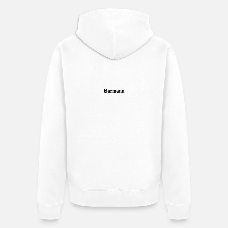 Barman - Alpha. Authentique. Aucun compromis - Veste à capuche bio Premium Unisexe - blanc